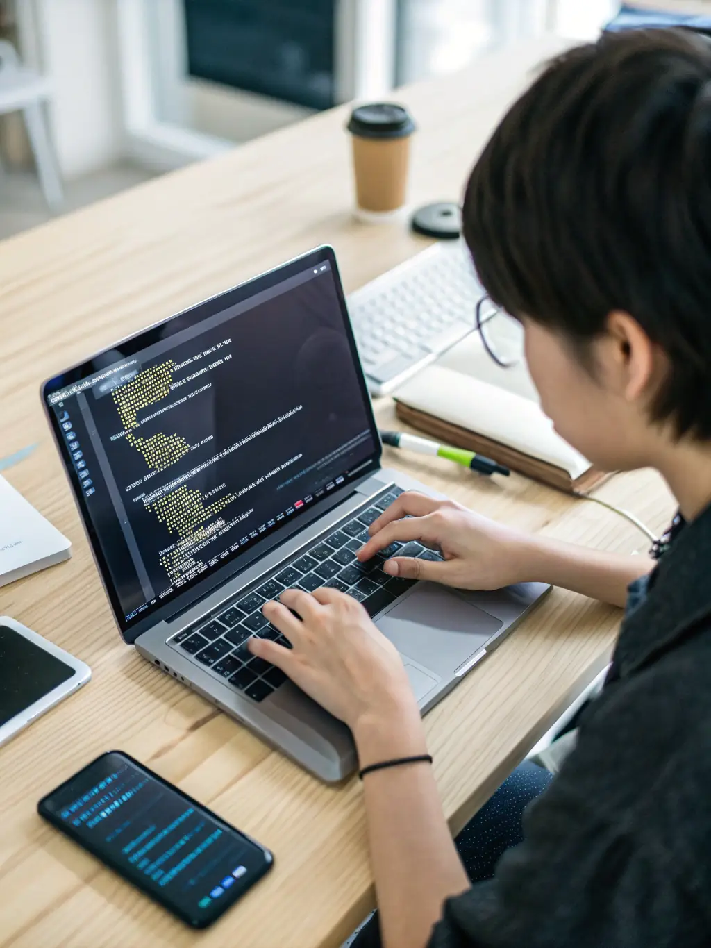 A high-resolution image depicting lines of clean, well-commented code on a computer screen, symbolizing Rmms One's expertise in web development.